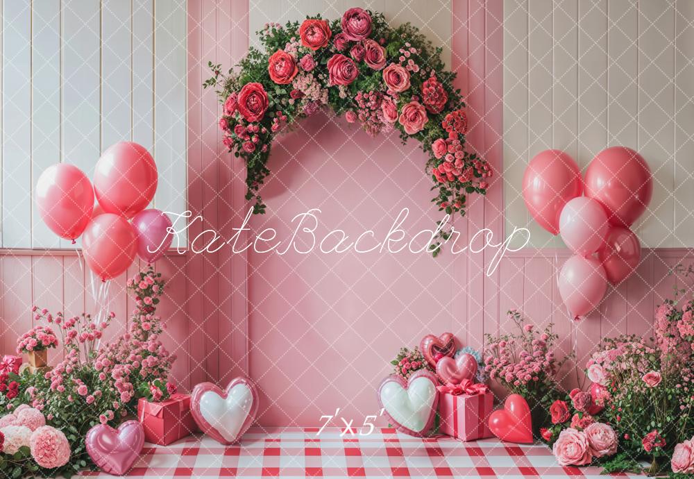 Kate Valentine's Day Rose Arch Balloon Backdrop Designed by Emetselch