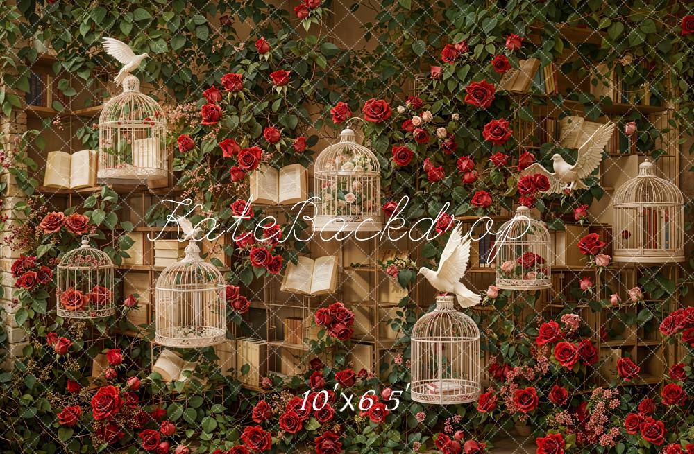 Kate Valentine Vintage Roses Birdcage Backdrop Designed by Emetselch