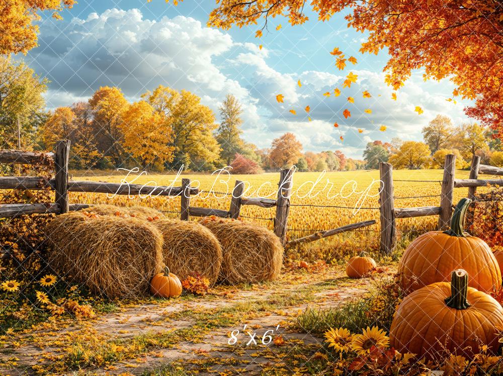 Kate Fall Harvest Pumpkin Field Backdrop Designed by Emetselch