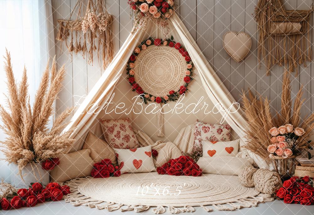 Kate Spring Boho Romantic Floral Tent Backdrop Designed by Emetselch