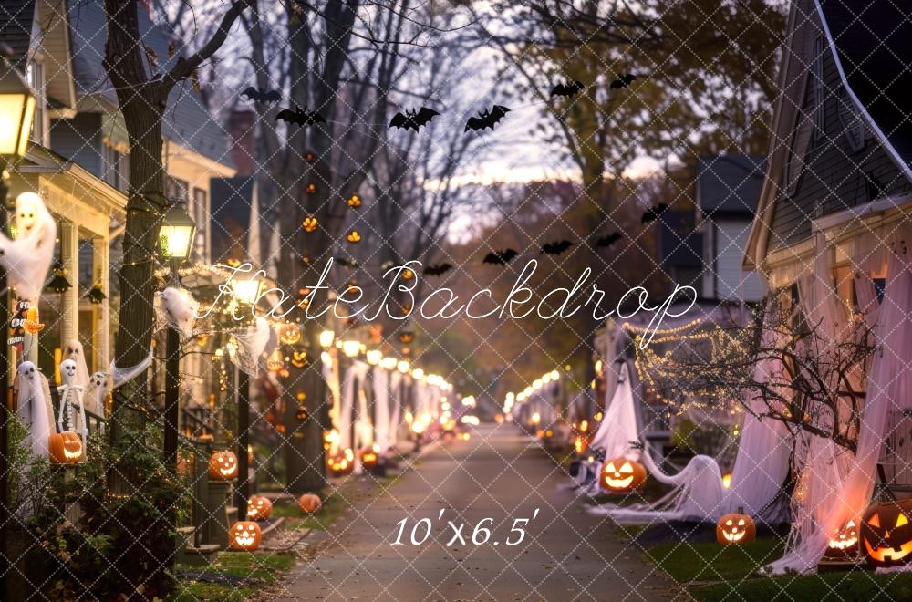 Halloween Straatdecor Foto Achtergrond Designed by Mini MakeBelieve