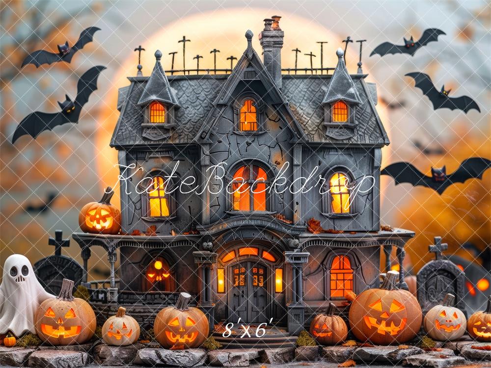 Kate Halloween Black Haunted House Backdrop Designed by Mini MakeBelieve