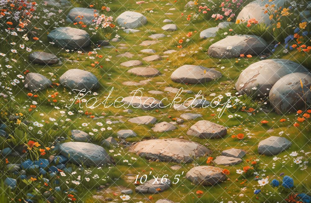 Kate Spring Floral Stone Pathway Floor Backdrop Designed by Kate Image