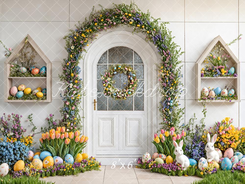 Kate Easter Bunny Floral Arch Backdrop Designed by Emetselch