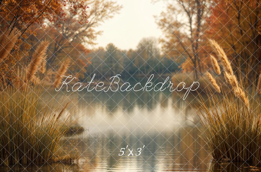 Kate Autumn Lake Reed Forest Backdrop Designed by Emetselch