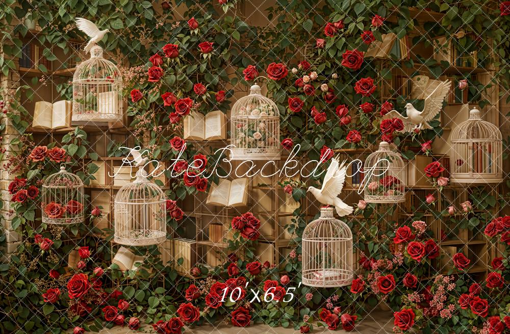 Kate Valentine Vintage Roses Birdcage Backdrop Designed by Emetselch