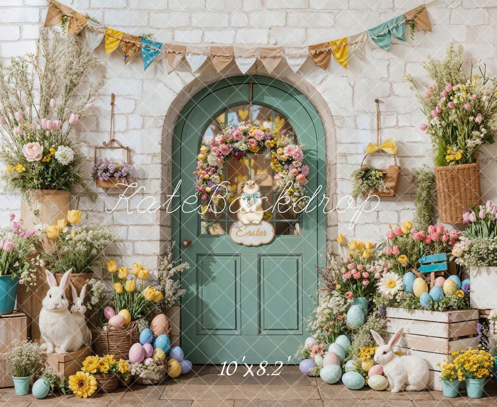 Lightning Deal #5 Kate Easter Bunny Flowers Door Backdrop Designed by Emetselch