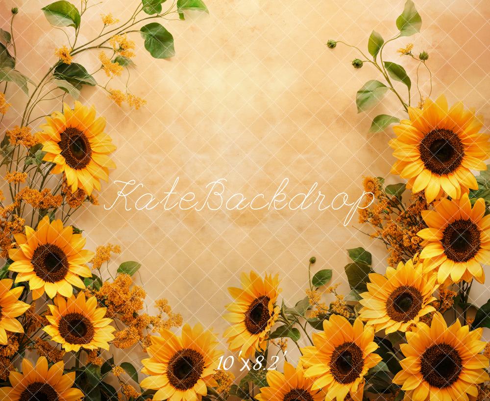 Kate Fall Sunflower Floral Fine Art Backdrop Designed by Emetselch