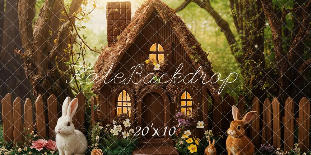 Kate Easter Forest Bunny Cottage Backdrop Designed by Emetselch