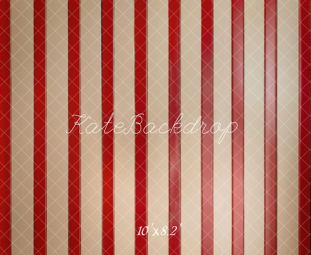 Kate Red Striped Vintage Floor Backdrop Designed by Emetselch