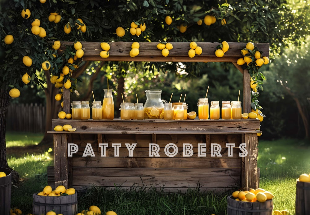 Kate Summer Forest Yellow Lemonade Stand Backdrop Designed by Patty Robert