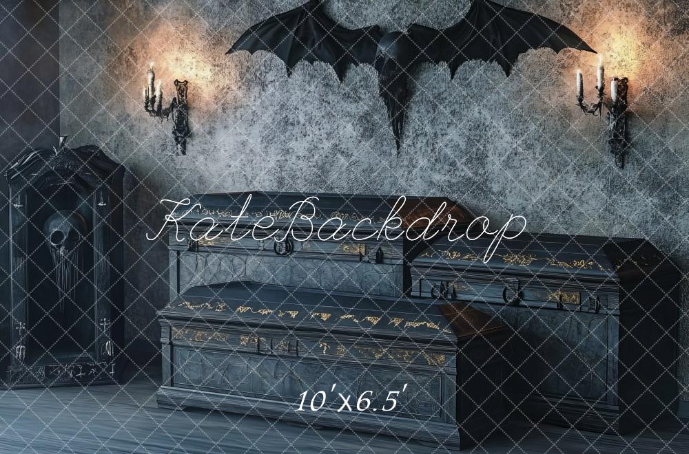 Gothic Coffin Bat Foto Achtergrond Designed by Lidia Redekopp