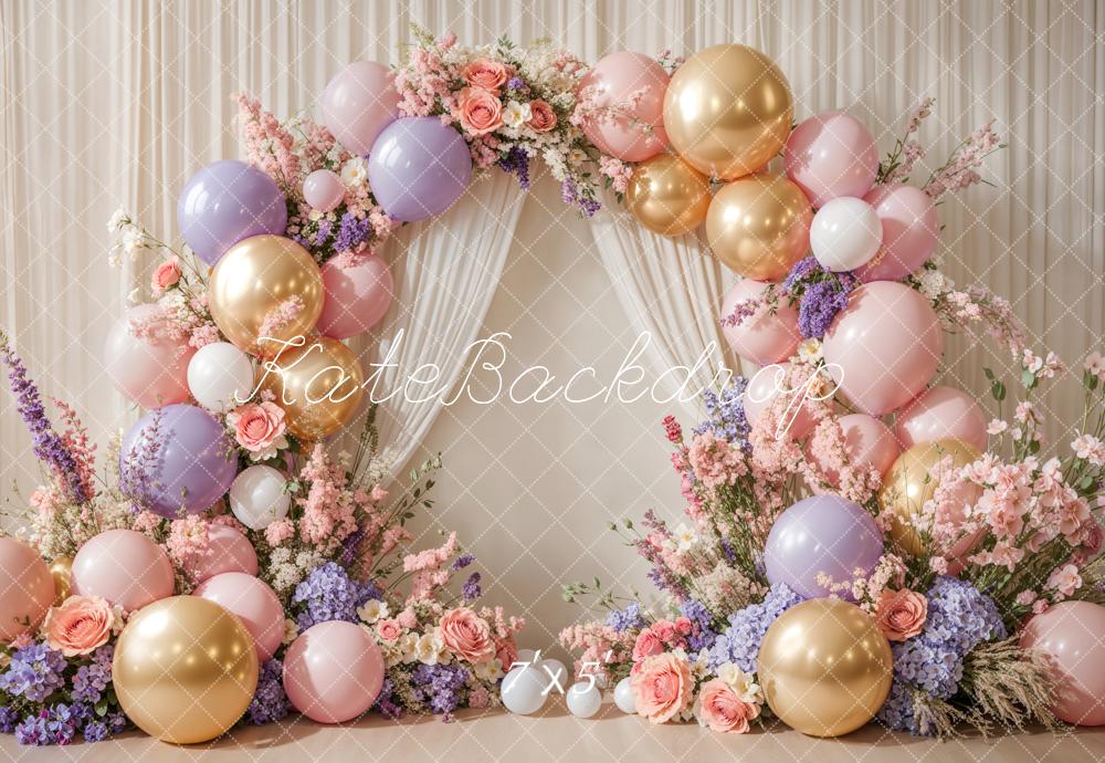 Kate Cake Smash Flower Arch Balloon Backdrop Designed by Emetselch