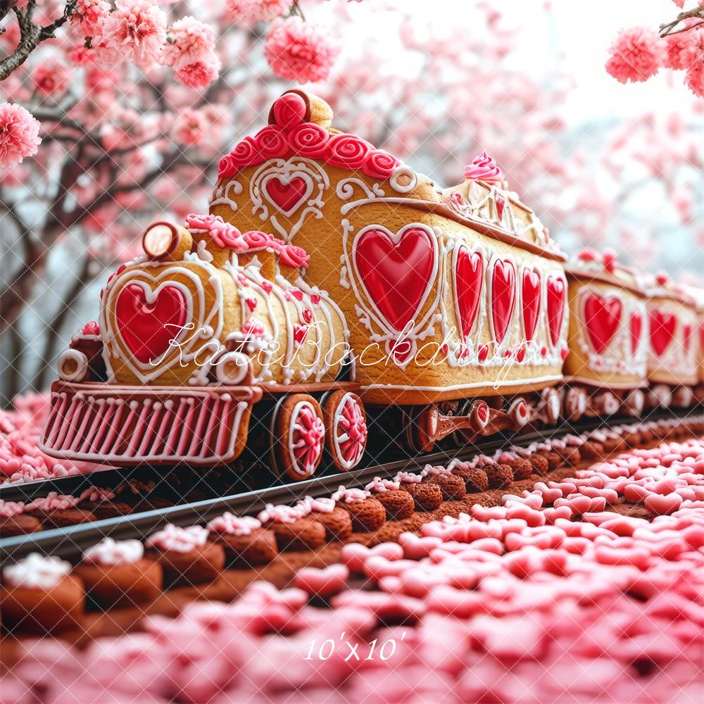 Kate Valentine Cookie Heart Polar Train Backdrop Designed by Mini MakeBelieve