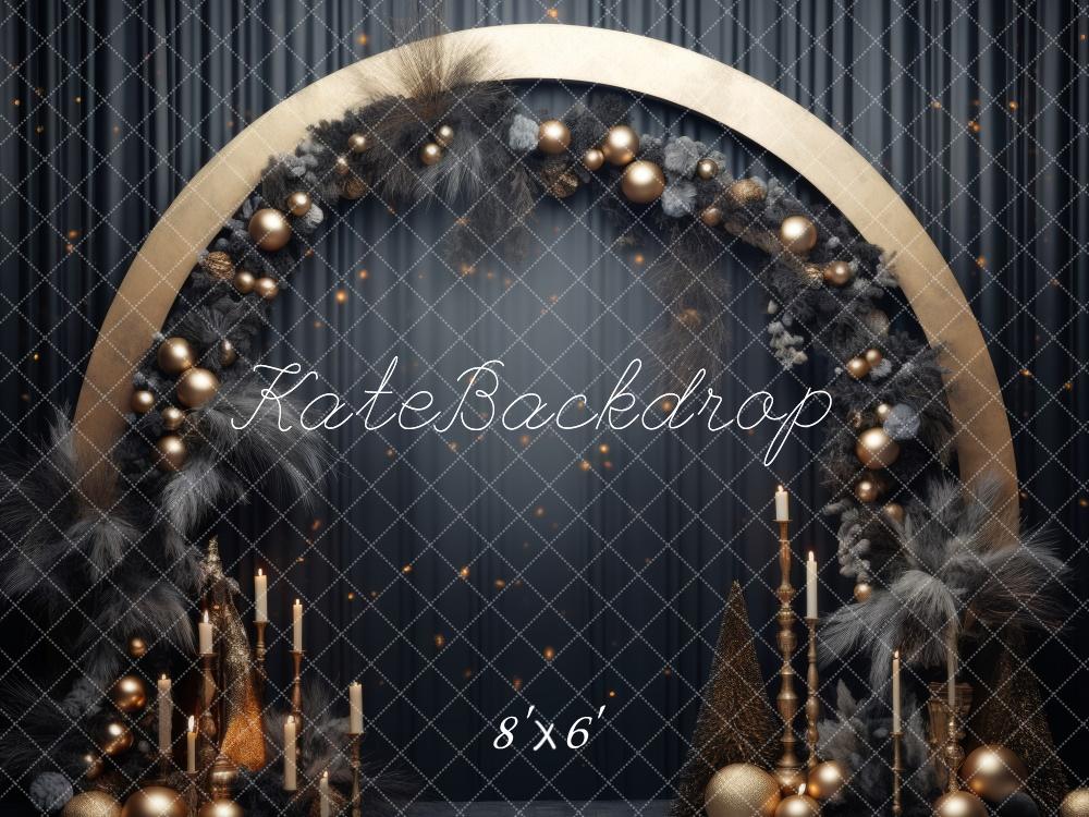 Kate Christmas Gold Arch Backdrop Designed by Lidia Redekopp