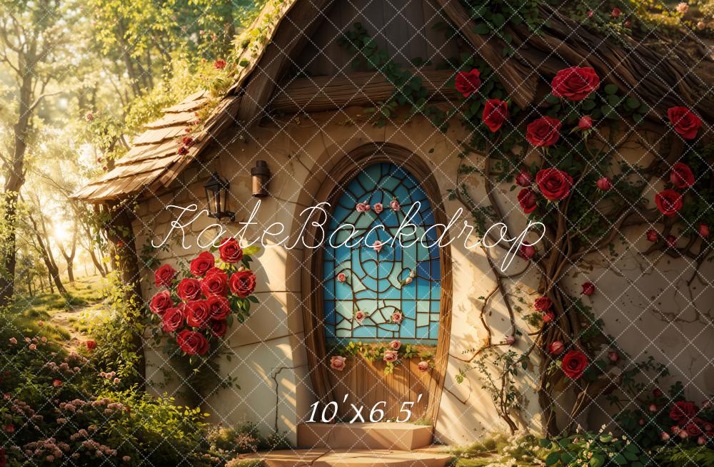 Kate Valentine Fairy Cottage Roses Backdrop Designed by Emetselch