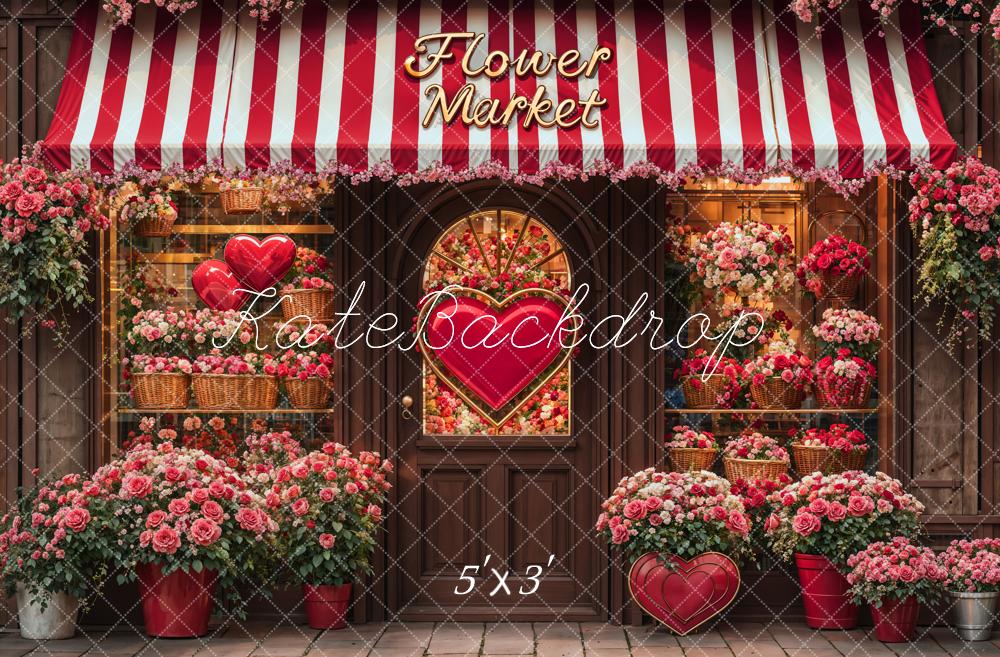 Fondo de Tienda de Flores del Día de San Valentín Diseñado por Emetselch