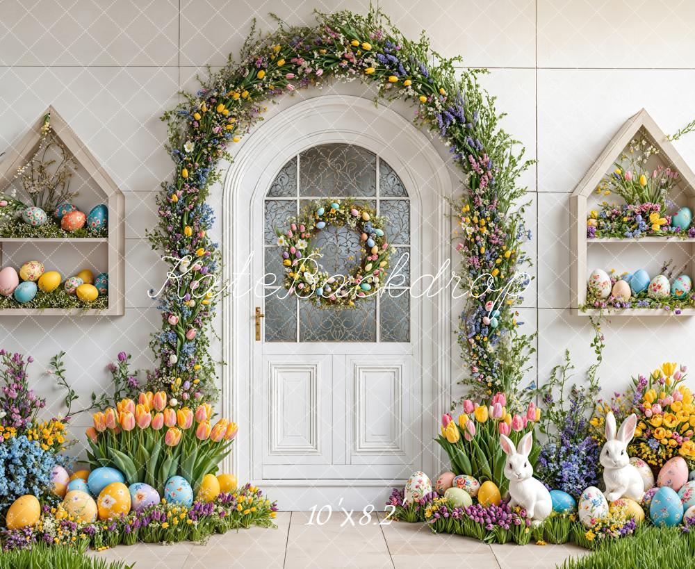 Kate Easter Bunny Floral Arch Backdrop Designed by Emetselch