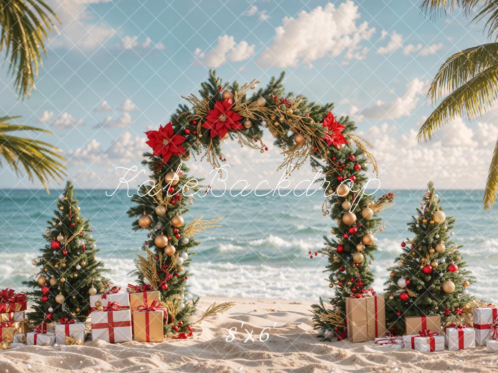 Árbol de Navidad junto al mar, Regalo en la playa. Diseñado por Emetselch.