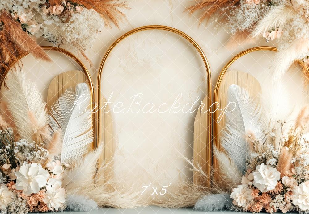 Kate Boho Floral Arch Feather Backdrop Designed by Patty Roberts