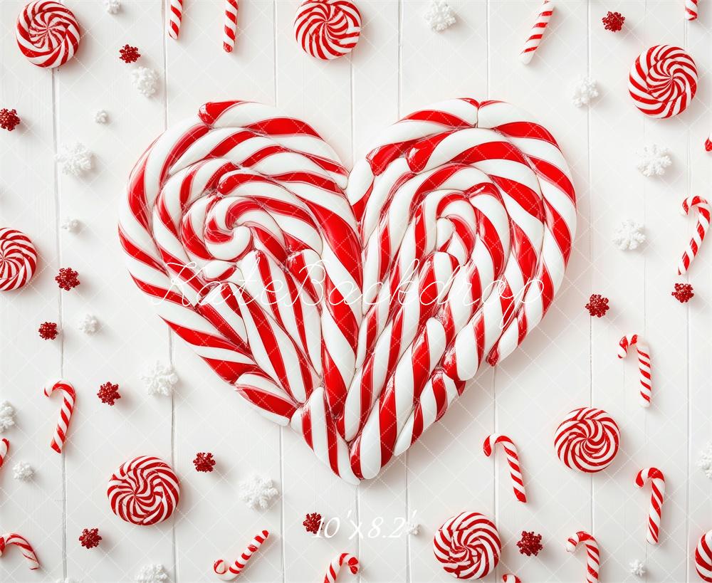 Kate Peppermint Candy Cane Heart Backdrop Designed by Patty Roberts