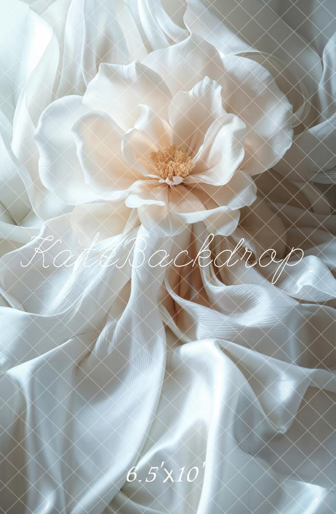 Kate Elegant Floral Silk White Backdrop Designed by Emetselch