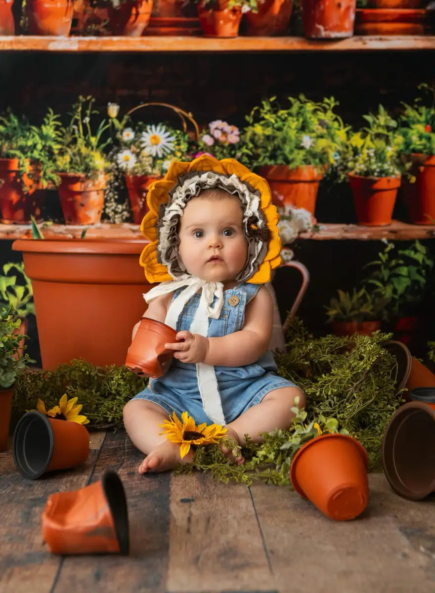 Kate Spring Green Plant Window Room Backdrop Designed by Emetselch