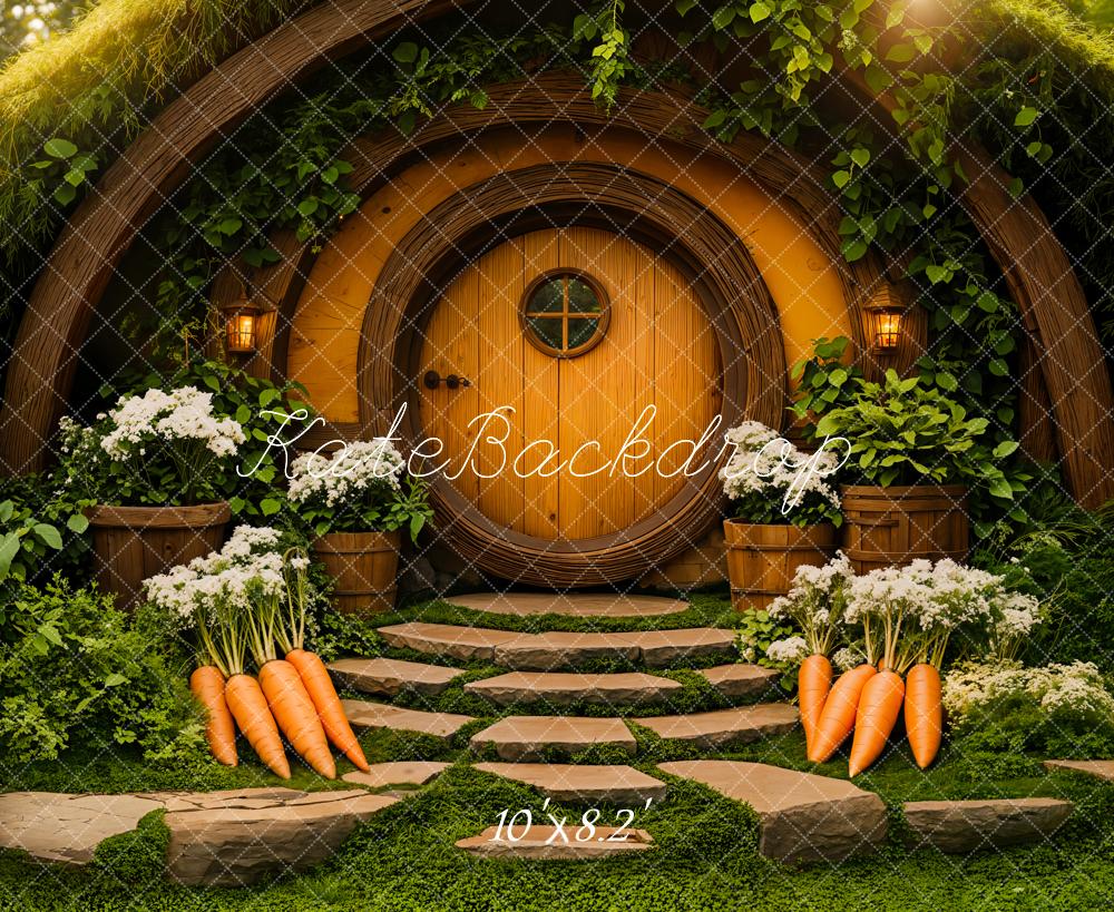 Easter Hobbit House Forest Foto Achtergrond Designed by Emetselch