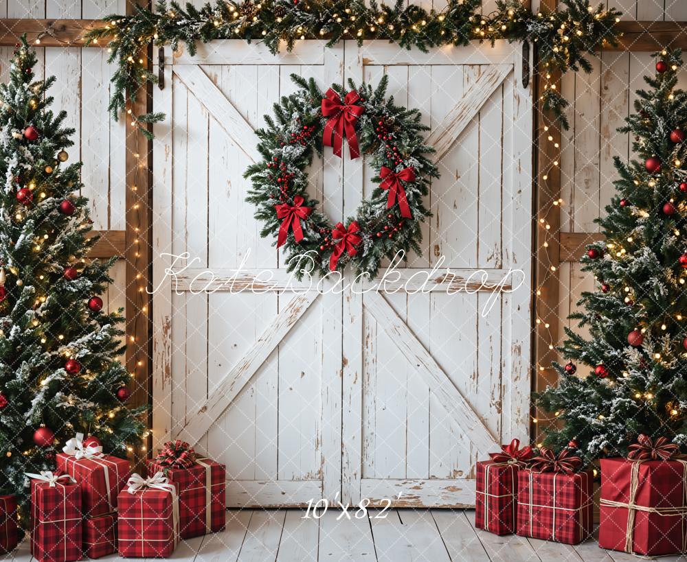 Kate Christmas Trees White Door Gifts Backdrop Designed by Emetselch