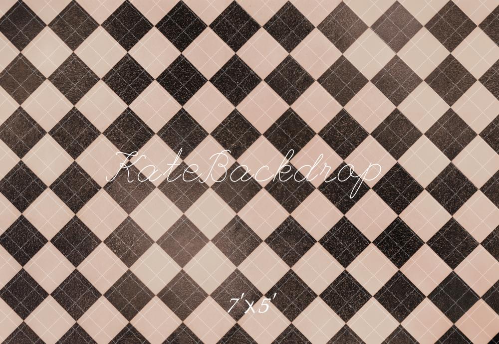 Kate Retro Checkered Pattern Floor Backdrop Designed by Emetselch