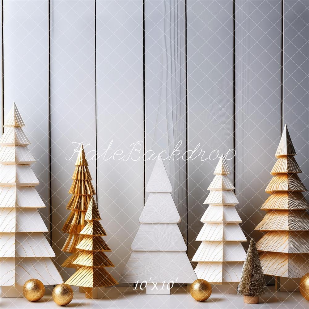 Kate Wooden Christmas Trees Gray Wall Backdrop Designed by Megan Leigh Photography