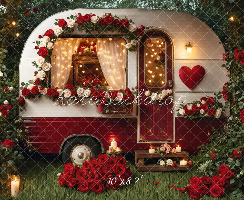 Kate Valentine's Day Romantic Flower Camper Backdrop Designed by Emetselch