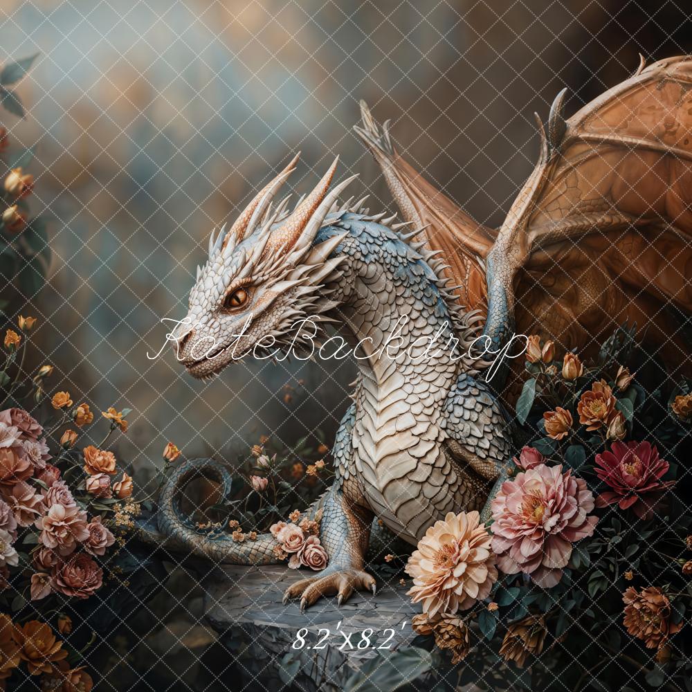 Kate Fantasy Dragon Floral Backdrop Designed by Emetselch