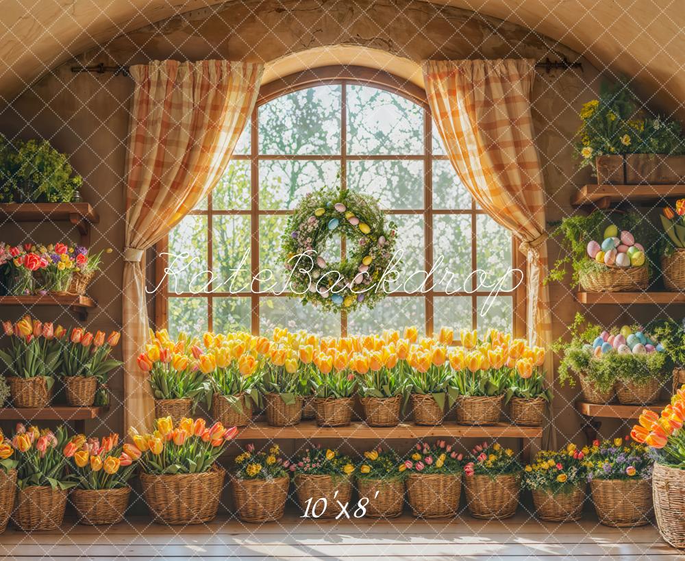 Kate Spring Tulip Easter Window Backdrop Designed by Emetselch