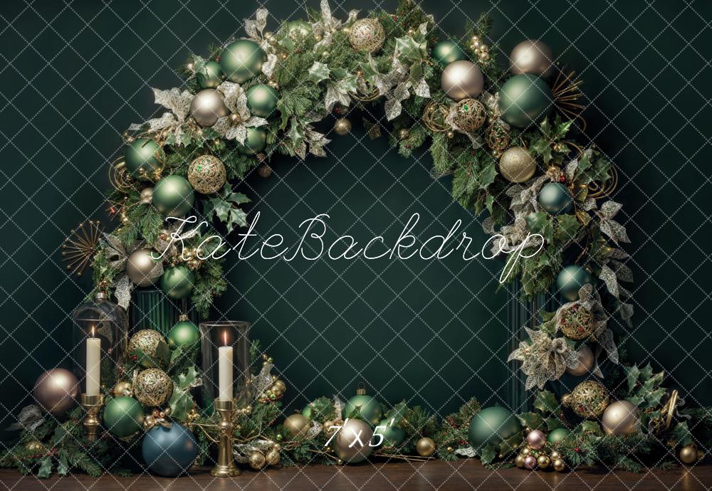 Kate Christmas Decoration Dark Green Arch Wall Backdrop Designed by Emetselch