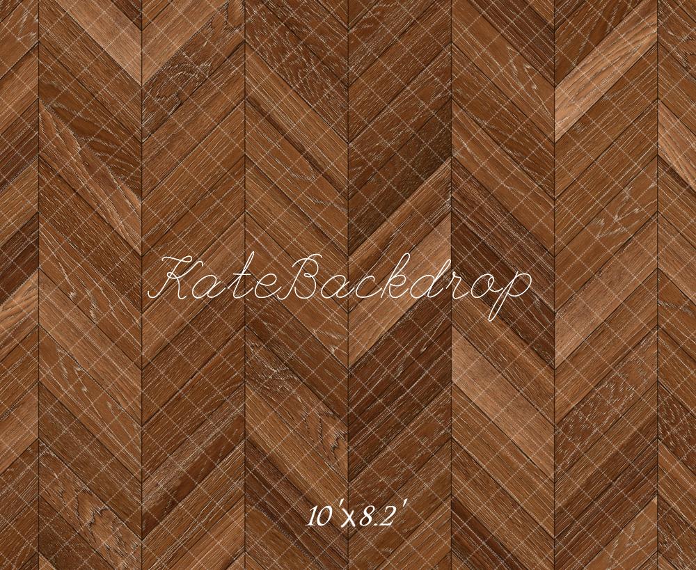 Brown Herringbone Wooden Floor Foto Achtergrond Designed by Kate Image