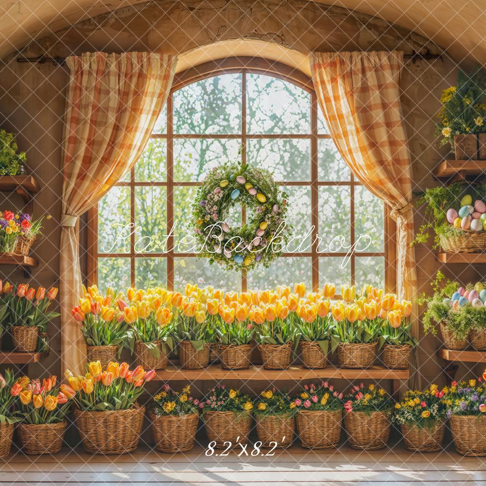 Kate Spring Tulip Easter Window Backdrop Designed by Emetselch