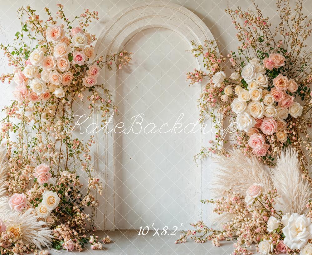 Kate Boho Spring Floral Arch Wedding Backdrop Designed by Emetselch