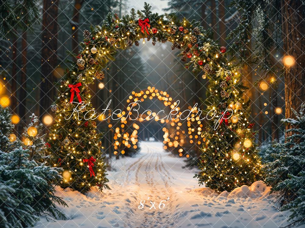 Fondo de Luces de Arco del Bosque de Navidad Diseñado por Emetselch