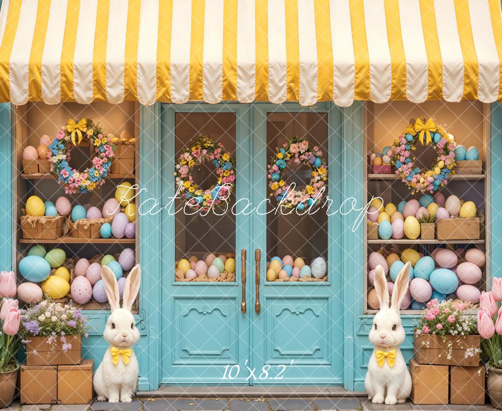 Kate Easter Bunny Floral Eggs Shop Backdrop Designed by Emetselch