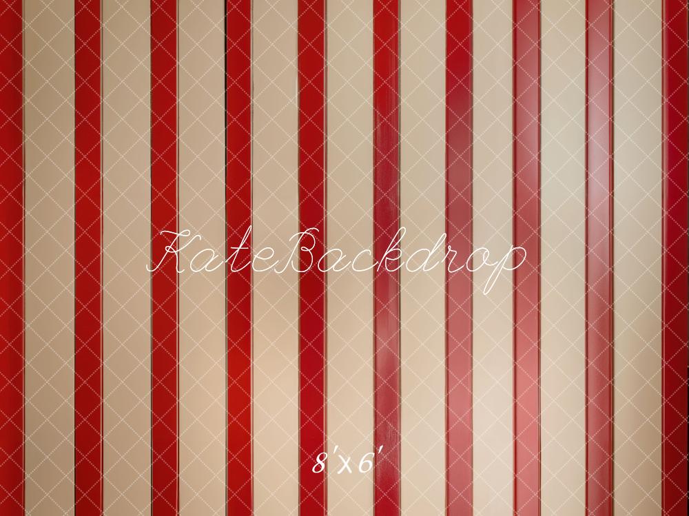 Kate Red Striped Vintage Floor Backdrop Designed by Emetselch