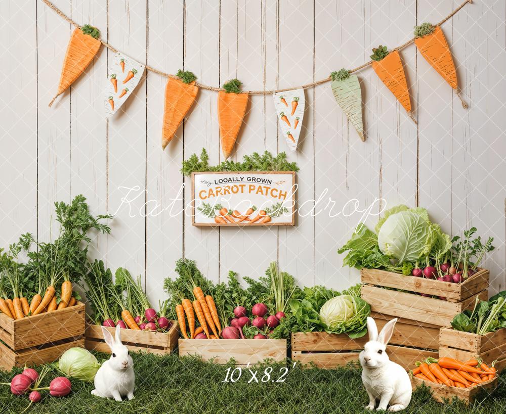 Kate Easter Bunny Carrot Patch Backdrop Designed by Emetselch