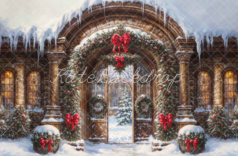 Kate Christmas Golden Vintage Arch Castle Gate Backdrop Designed by GQ