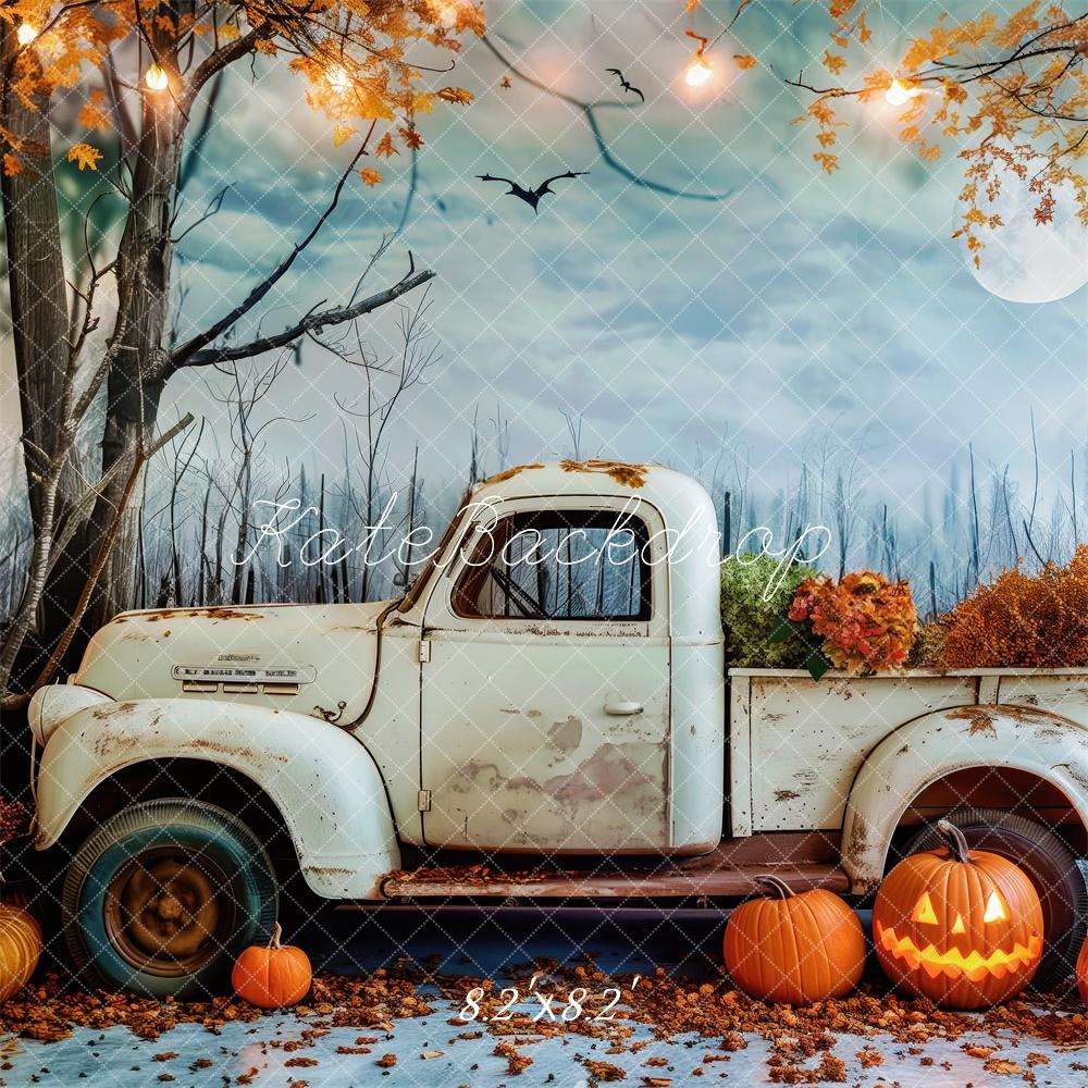 Halloween Vintage Truck Maple Tree Foto Achtergrond Designed by Patty Roberts