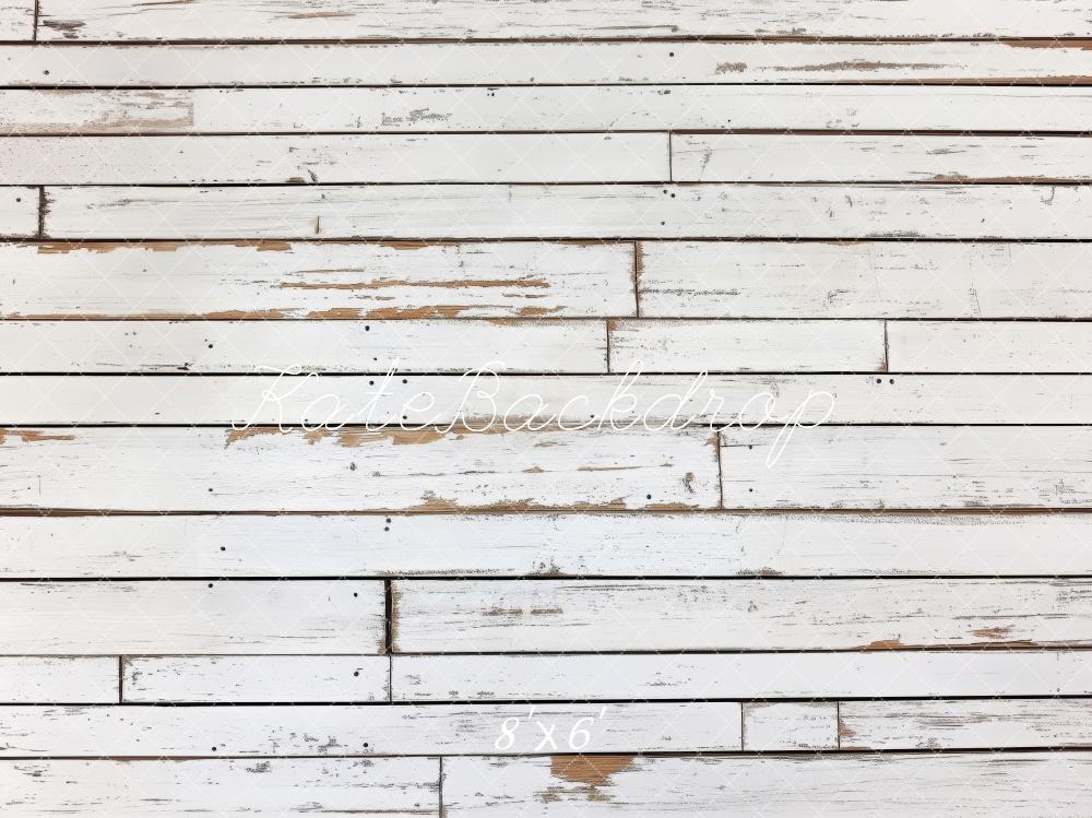 Kate Rustic White Wooden Wall Floor Backdrop Designed by Patty Roberts