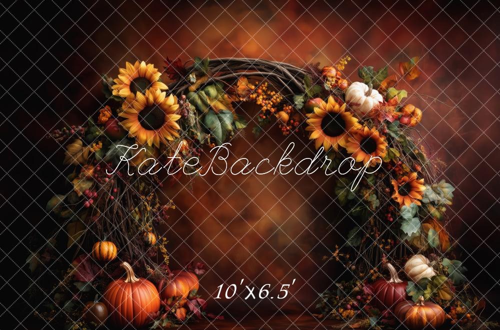 Kate Fall Sunflower Pumpkin Flower Arch Backdrop Designed by Patty Roberts