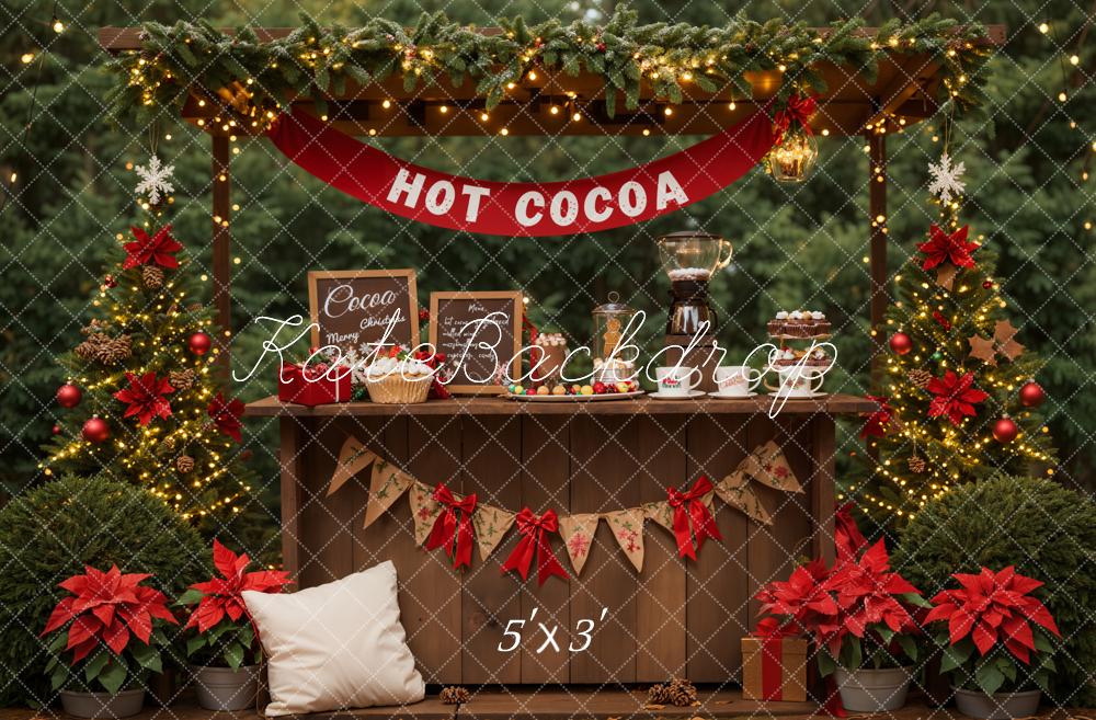 Kersttuin Hot Cocoa Booth Foto Achtergrond Designed by Emetselch