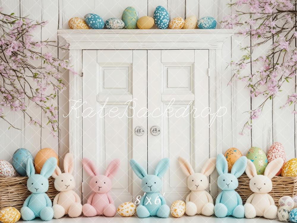 Kate Easter Bunny Eggs White Door Backdrop Designed by Patty Roberts