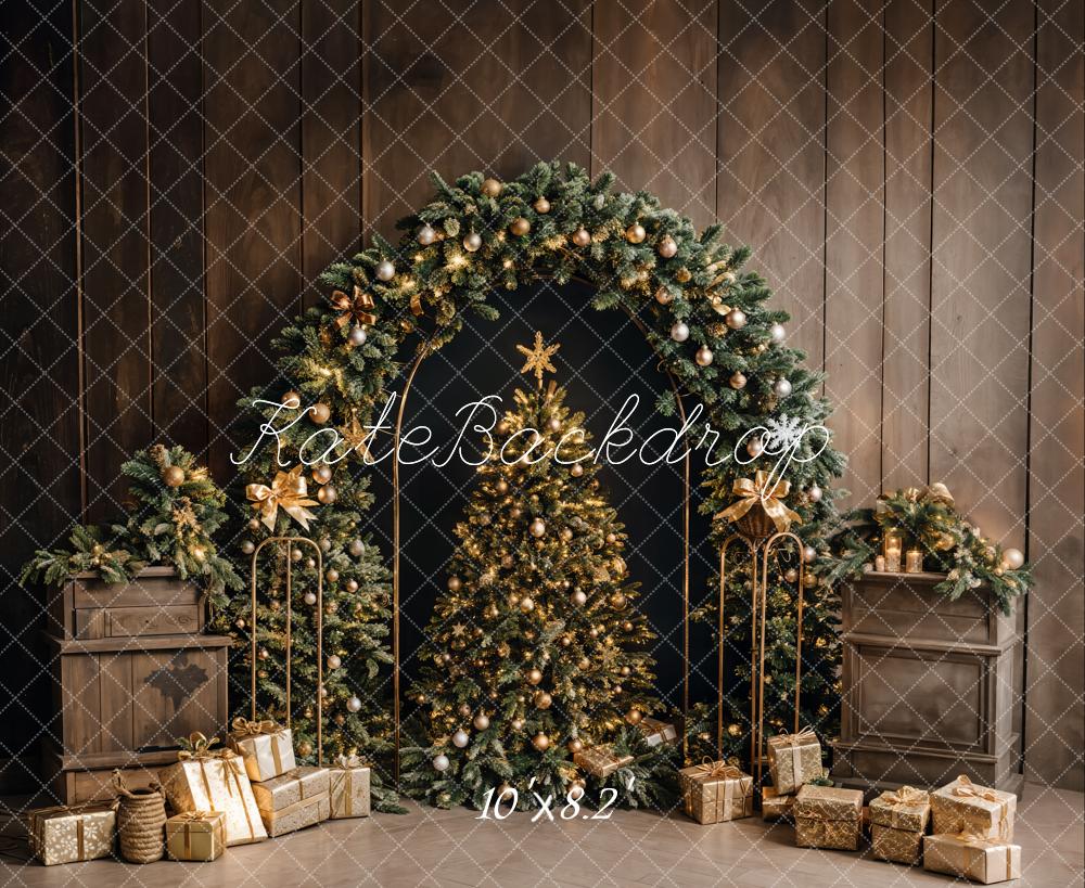 Kate Christmas Tree Arch Gifts Wood Wall Backdrop Designed by Emetselch