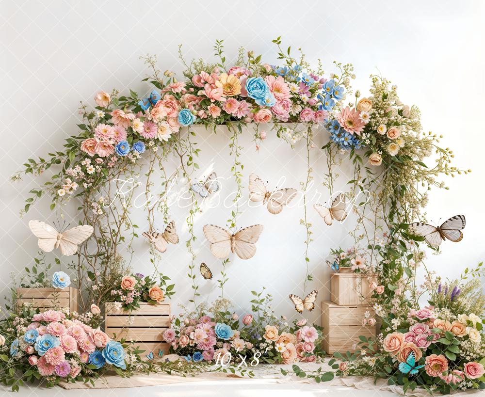 Kate Spring Flower Arch Butterfly Backdrop Designed by Emetselch